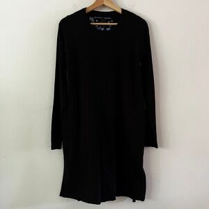 Gudrun Sjogren Cotton Long Sleeve Crew Neck Midi Dress Black size‎ small